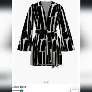 Black Hera Print Lightweight Wrap JacketDIARRABLU in sz M/L